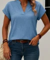 Kadın Kısa Kollu Hakim Yaka Sofya Bluz