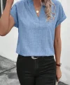 Kadın Kısa Kollu Hakim Yaka Sofya Bluz