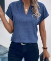 Kadın Kısa Kollu Hakim Yaka Sofya Bluz
