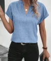 Kadın Kısa Kollu Hakim Yaka Sofya Bluz
