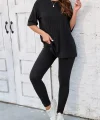 Kadın Kısa Kollu Uzun T-shirt Tayt Fitilli Kaşkorse Ikili Takım
