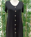 Kadın Kısa Kollu V Yaka önü Düğmeli Viskon Elbise