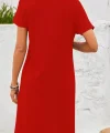 Kadın Kısa Kollu V Yakalı Bürümcük Elbise