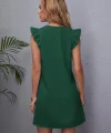Kadın Kısa Kollu V Yakalı Ithal Krep Elbise