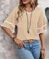 Kadın Kısa Kollu V Yakalı Viskon Bluz