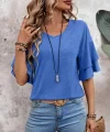 Kadın Kısa Kollu V Yakalı Viskon Bluz