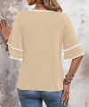 Kadın Kısa Kollu V Yakalı Viskon Bluz