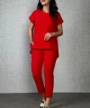Kadın Kısa Kollu Yuvarlak Yaka Aerobin Bluz Ve Pantolon Ikili Takım