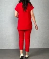 Kadın Kısa Kollu Yuvarlak Yaka Aerobin Bluz Ve Pantolon Ikili Takım