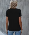 Kadın Kısa Kollu Yuvarlak Yaka ön Dantel Detaylı Viskon Bluz