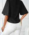 Kadın Kısa Kollu Yuvarlak Yaka Sandy Bluz