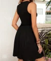 Kadın Kolsuz Bel Lastik Ve Büzgü Detay Viskon Mini Elbise