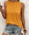 Kadın Kolsuz Bisiklet Yaka önden şerit Detaylı Viskon Bluz