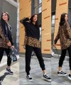 Kadın Leopar Ve Gömlek Detay Sweat Ve Pantolon Kili Takım