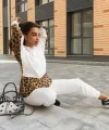 Kadın Leopar Ve Gömlek Detay Sweat Ve Pantolon Kili Takım