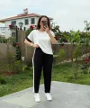 Kadın Modal Dokulu Kumaş Yanı şeritli Takım