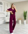 Kadın Modal Kumaş Rahat Kesim V Yaka Eşofman Takımı