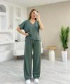 Kadın Modal Kumaş Rahat Kesim V Yaka Eşofman Takımı