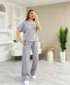 Kadın Modal Kumaş Rahat Kesim V Yaka Eşofman Takımı