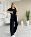 Kadın Modal Kumaş Rahat Kesim V Yaka Eşofman Takımı