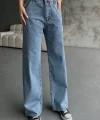 Kadın Palazzo Jeans Pantolon - Mavi