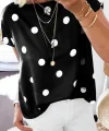 Kadın Puantiyeli Moskrep Kumaş Bluz