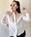 Kadın Püskül Detay Poplin Gömlek Bluz Fırsat Ürün