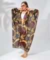 Kadın Rahat Kesim Şifon Kimono - Kahve