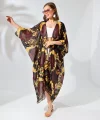 Kadın Rahat Kesim Şifon Kimono - Kahve