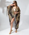 Kadın Rahat Kesim Şifon Kimono - Leopar
