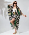 Kadın Rahat Kesim Şifon Kimono - Yeşil