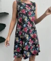Kadın Renkli çiçek Baskılı Süprem Elbise