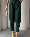 Kadın Scuba Krep Likralı Yan Fermuarlı Lastikli Harem Pantolon
