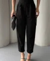 Kadın Scuba Krep Likralı Yan Fermuarlı Lastikli Harem Pantolon