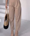 Kadın Scuba Krep Likralı Yan Fermuarlı Lastikli Harem Pantolon