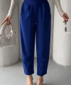 Kadın Scuba Krep Likralı Yan Fermuarlı Lastikli Harem Pantolon