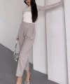 Kadın Scuba Krep Likralı Yan Fermuarlı Lastikli Harem Pantolon