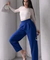 Kadın Scuba Krep Likralı Yan Fermuarlı Lastikli Harem Pantolon