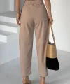 Kadın Scuba Krep Likralı Yan Fermuarlı Lastikli Harem Pantolon