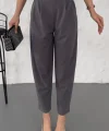 Kadın Scuba Krep Likralı Yan Fermuarlı Lastikli Harem Pantolon
