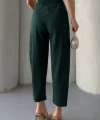 Kadın Scuba Krep Likralı Yan Fermuarlı Lastikli Harem Pantolon