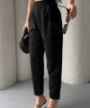 Kadın Scuba Krep Likralı Yan Fermuarlı Lastikli Harem Pantolon