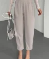 Kadın Scuba Krep Likralı Yan Fermuarlı Lastikli Harem Pantolon