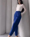 Kadın Scuba Krep Likralı Yan Fermuarlı Lastikli Harem Pantolon
