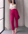 Kadın Scuba Krep Likralı Yan Fermuarlı Lastikli Harem Pantolon