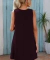 Kadın Sıfır Kol şerit Detaylı V Yaka Viskon Elbise