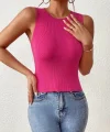 Kadın Sıfır Kol Sırt çapraz Detay Triko Bluz
