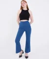 Kadın Skuba Krep Kumaş Basic  Pantolon - Indigo
