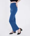 Kadın Skuba Krep Kumaş Basic  Pantolon - Indigo