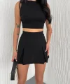 Kadın Şortlu Etek - Siyah